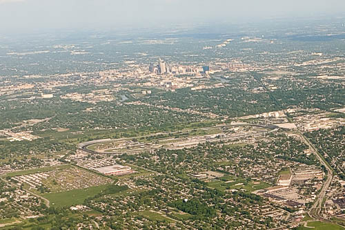 My view of Indianapolis Motor Speedway from my flight