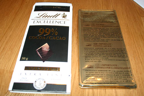 The 99% bar's cardboard and inner foil container