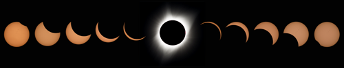 Total eclipse sequence (Photo: NASA/Aubrey Gemignani)