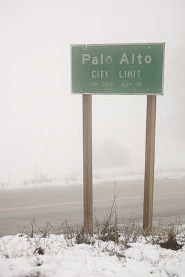 Snow in Palo Alto, CA