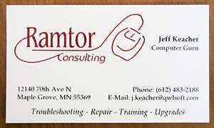 The business card from my IT consulting company
