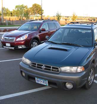 The 1998 Outback with the 2011 Outback