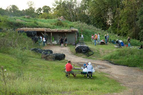 The pizza area at Love Trees farm