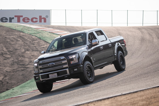 Sean driving his F150 down the Corkscrew